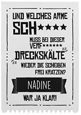 Herz & Heim® personalisierter Eiskratzer/Kunststoff/verschiedenen Motive / 10 cm x 14 cm (...war ja klar)