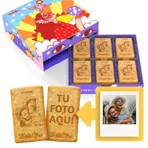 TostaRica - 60 Galletas Personalizadas con Foto y Dedicatoria - Estuche Original - S de Soñar