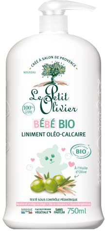 LE PETIT OLIVIER - Liniment Oléo-Calcaire - Bébé Bio - Dès La Naissance - Nettoie En Douceur Les Fesses De Bébé - Certifié BIO - 100% D'Origine Naturelle - Testé Sous Contrôle Pédiatrique - 750 ml