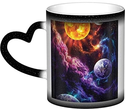 WOWBED Planet Farbwechsel Tasse Keramik wärmeempfindliche Farbwechsel Tassen wärmeaktivierte Sublimation für Kaffeetasse