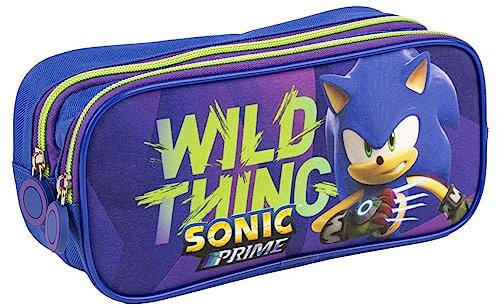 CERDÁ LIFE'S LITTLE MOMENTS Sonic Prime Double Compartment Pencil Case, Astuccio Unisex Kids, Multicolor, Standard