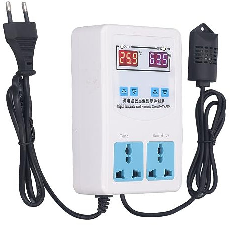 Hygrostat-Thermostat, Temperatur-Feuchtigkeitsregler AC110-220 V, Hohe Genauigkeit, 0% ~ 100,0% Relative Luftfeuchtigkeit, Einfache Installation, Relaisausgang für Inkubation