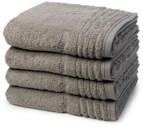 Vossen - Vienna Style Supersoft - 4 X Handtuch - Im Set - Baumwolle - extrem flauschig (50 X 100cm Pepplestone)
