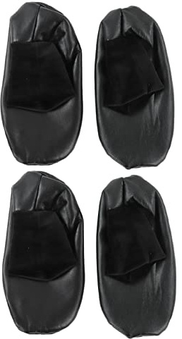 TOPINCN Sunnah Khuff-Socken, Größe Moschee, Warme Socken, Futter, Rutschfestes Pu-Leder, Khuffain-Teppichsocken, Ledersocken, Verdicktes Hohes Rohr, 41 EU-Öfen (schwarzer elastischer Mund)