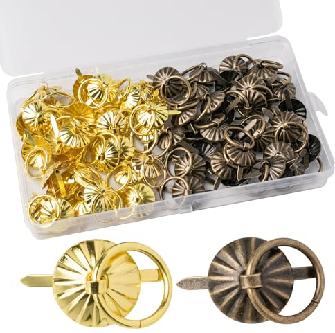 FRUHLING 60 mini bradillos con anillos de tracción, de metal, para álbumes de recortes, cierres de papel para joyeros decorativos, cajas de regalo, diarios, cajones