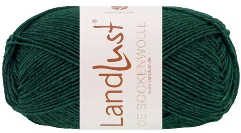LANA GROSSA Landlust die Sockenwolle 50g | Klassisches Sockengarn in edlen Melangefarben aus 80% Schurwolle (Merino) & 20% Polyamid | 50g waschmaschinenfest zum Stricken & Häkeln | 210m Garn FB1612