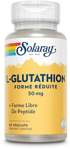 Solaray L-glutathion 50mg | Forme réduite | Anti-oxydant | 60 capsules végétales