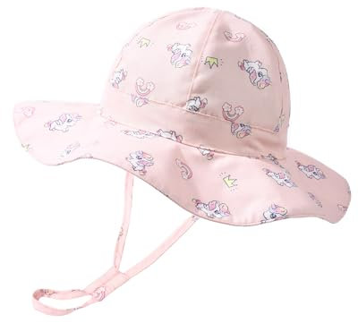 FURTALK Baby Kleinkind Kinder Sonnenhut UV-Schutz Baumwolle Fischerhut Mädchen Jungen Verstellbarer Faltbare Sommer Strand Bucket Hat mit niedlichem Muster