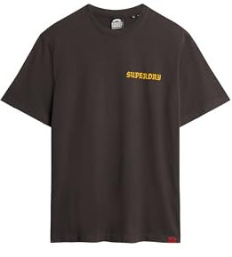 Superdry Herren Bedrucktes T-Shirt Hemd, Vintage schwarz, M