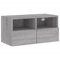 vidaXL Meuble TV Mural, Armoire de Télévision Suspendue avec Compartiments, Meuble Télé Flottant de Salon, Moderne, Sonoma Gris Bois d'Ingénierie