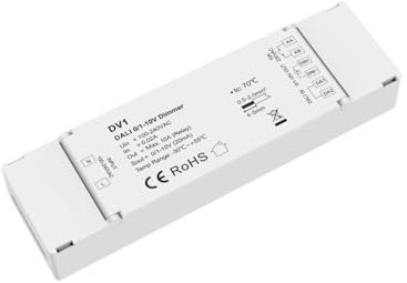LEDKIA LIGHTING Konverter Dimmer DALI auf 0–1/10 V, kompatibel mit Drucktaster Weiß