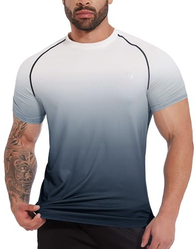 MEETWEE Mens Rash Vest UP9ST, Black Gradient, XXL UK