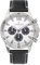 Certus Herren-Armbanduhr Chrono Stahl Leder Schwarz 611178, weiß, Riemen