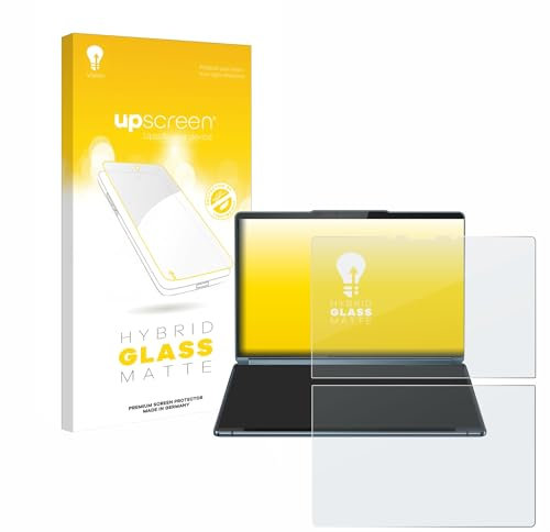 upscreen Entspiegelungs-Schutzglas für Lenovo Yoga Book 9i Gen 9 Schutzfolie Panzer Folie Glas Matt [Extrem Kratzfest 9H, Anti-Reflex]