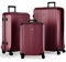 FERGÉ Set 3 valises Rigide léger Serrure TSA Cannes | Lot de 3 - Trolley Voyage | Ensemble de Bagages Rouge