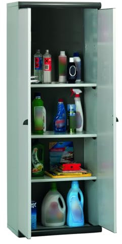 Garofalo - Scik Basic Recycled - Armario alto de resina (PVC) 2 puertas - Color Gris, V02.17.501