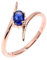 HIMALYA QUARTZ Blauer Saphir, natürlicher Schmuckring, geschliffener Stein, ovale Form, klassischer Designerring, 925er Sterlingsilber, handgefertigter Ring, R-097-24 (5, Roségold)