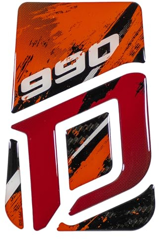 Tankpad Aufkleber Carbon Splatter Rot Orange kompatibel mit KTM 990 Duke X509708VA