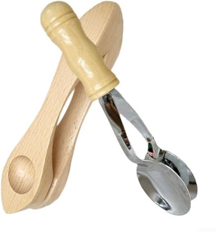 Traditionelle Folk-Percussion-Löffel, Naturholz, Musikinstrument für Partys