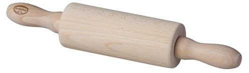 Dr. Oetker Mini-Holzteigrolle für Backbegeisterte – 23 cm, Massives Holz, stabil & langlebig für alle Teigarten, leichte Reinigung, Braun