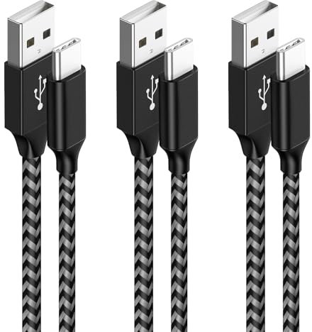 Cavo USB Type-C Ricarica Rapida, 3Pezzi 2 Metri Cavetto USB Cellulare C 3A Cavo USB C Nylon Cavo Ricarica Rapida Type C Per iPhone 15 Pro Max, iPad Pro, Samsung Galaxy S24 S23 S22, Huawei P60