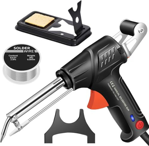 Laser Welding Machine, Handheld Laser Welder Gun, Internally Heated Industrial Laser Welding Tools, Multi-Function Soldering Iron Soldering Gun Set with Solder Wire(Black-a)