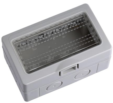 Contenitore grigio da parete per moduli, compatibile con BTicino Matix, 4 moduli, IP55 da esterno, Scatola per impianto elettrico, tecnopolimero ad alta resistenza, per pulsanti, prese, interruttori