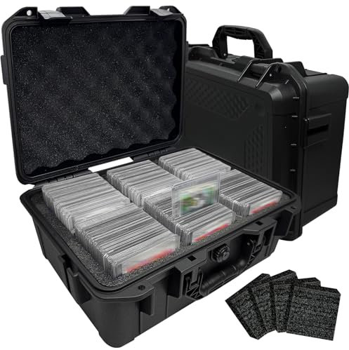 Toploader Storage Box, Top Loader Hard Case Holds 300 35pt Toploaders for 3 x 4 Rigid Card Holders for Trading & Sports Cards, Toploader Hard Box with Removable Thick Foam Slots