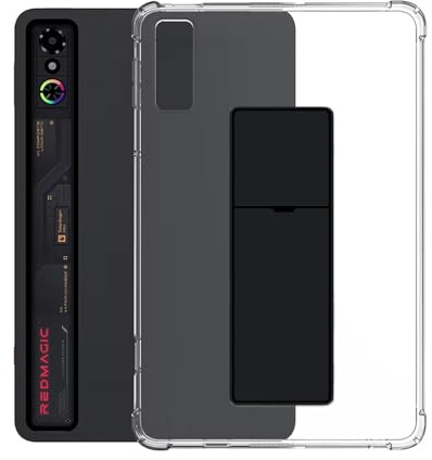 Ultradünne Schutzhülle mit Ständer für RedMagic 3 Pro 9 Zoll 2025 Tablet, Stoßfeste Transparente TPU-Abdeckung mit verstärkten Ecken, Anti-Rutsch-Griff für Gaming-Zubehör