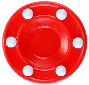 Hoite Hockey Puck – Puck Pro, 6-Button Construction, 8cm Red Smooth Surfaces, All Temperatures – Inline & Street Hockey