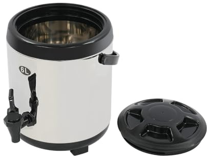 Fridgestea 6L Catering Urn Insulated Beverage Dispenser with Faucet | Hot Water Urn, Stainless Steel Thermal Drinks Server for Home & Parties, 1.32Gal Capacity, Hot/Cold Retention, Foldable Stand
