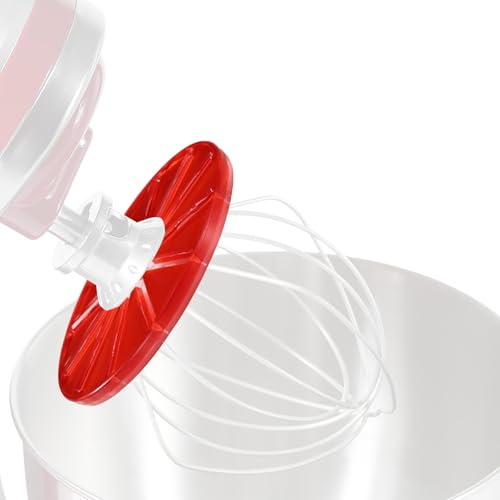 Splash Guard for Stand Mixers, Red Mixing Head Anti-Splatter Baffle Wiper Attachment for Kitchenaid 4.5qt And 5qt Stand Mixers Scraper Cleaner Accessories
