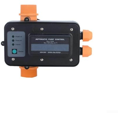 Yuanpgky Vollautomatischer Wasserregler mit Durchflussschalter und Trockenlaufschutz, einstellbare Druckregelung für Gartenpumpen, IP54 bewertetes ABS-Gehäuse
