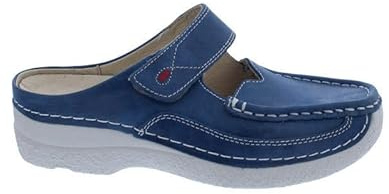 Wolky Roll-Slipper Clog, Fantastic Leather, Atlantic Blue, 0622736-804 Blau Gr. 39