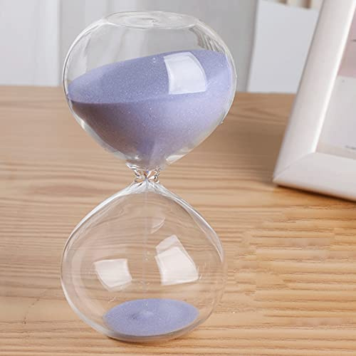 KRXSOBNV, Minuterie de 45/60 Minutes, sablier Portable, Grand Format, coloré, Verre Transparent et Lisse,l'horloge de Sable(Purple,60 Minutes(14.5 * 7.5cm))