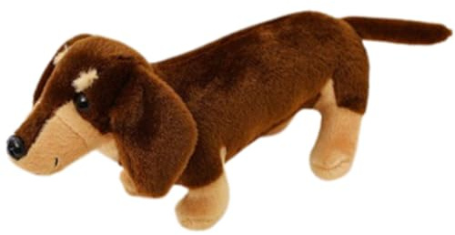 AQCQDQ Dackel Kuscheltier, Süßes Realistisches Wurst Hunde, Kuscheltier Hund, Plüsch Stofftier Hund, Stress Abbauen für Kinder Erwachsene, Valentinstag Weihnachten und Geburtstag (25 cm,Dunkelbraun)
