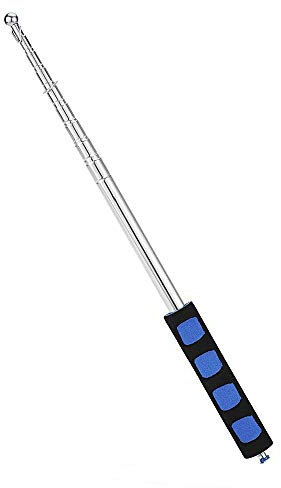 Micro Trader 2M Extendable Steel Handheld Telescopic Flag Pole Portable 28 x 2.5 x 2.5cm (2m, blue)