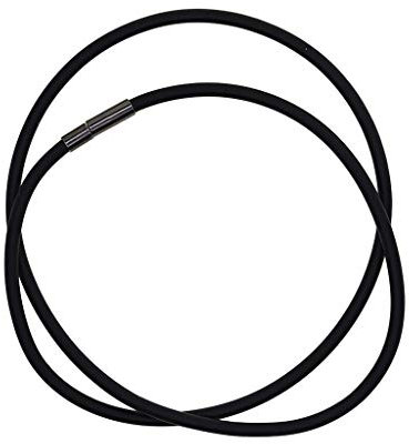 FITYLE Bracelet En Caoutchouc avec Cordon En Caoutchouc avec de Accessoires pour Bijoux - 3 Mm, Noir, 45cm