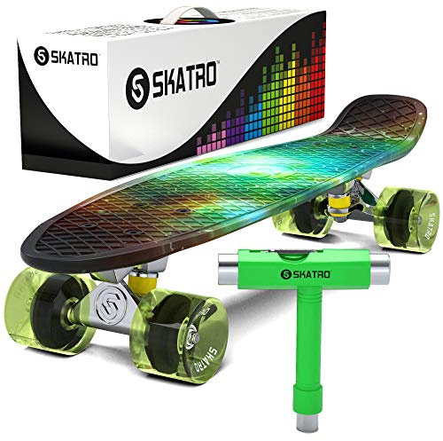 Skatro - Skateboard Mini Cruiser. Planche en Plastique De 55 cm Livrée Complète