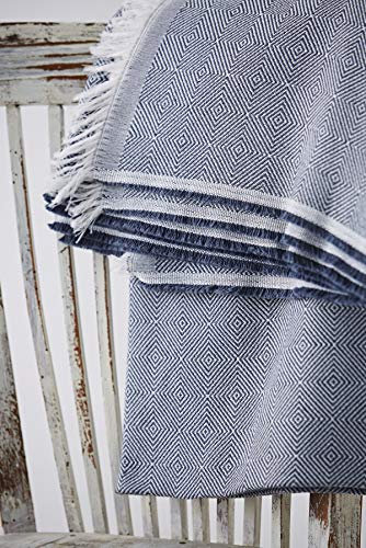 Textil-home Bettüberwurf, Mehrzweck/Plaid 230 x 285cm Dante - Eignet Sich als Sofaüberwurf und auch als Tagesdecke. Farbe Blau