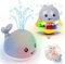 OFOCASE Baby Badespielzeug Wasserspielzeug, Wal Spray Induction Schwimmende Baden Spielzeug mit Licht, Pool Badewannenspielzeug ab 1 jahr Baby Kinder Kleinkinder Party Geschenk (Grau)