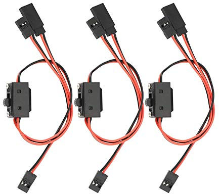 YIXISI 3 Stück RC Schalter Empfänger, 3 Way Stecker für JR, 3-Wege-Schalter, RC Netzschalter mit JR-Blei-Verbindungsstück für Futaba