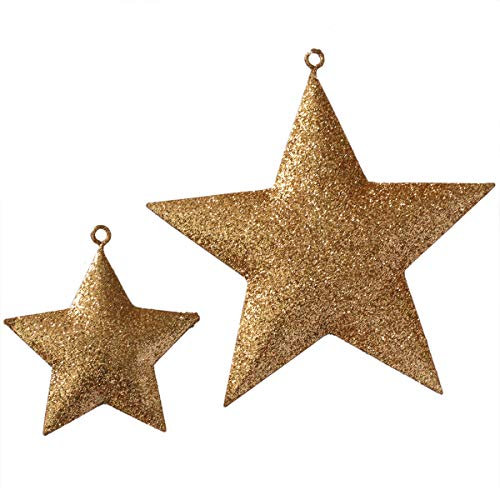 Dekohänger Stern Baumschmuck Weihnachten Advent Metall Kupfer Gold Ø 6,5 cm