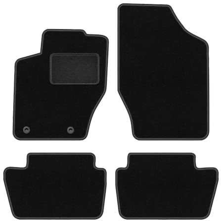 Velours-Fußmatten passend für Citroën C4 I 2004-2010, Schwarz, LUX | passend für Coupé/Schrägheck; Velours-Teppich (Polypropylen), ca. 6,5 mm; rutschfest, runde Befestigungen (Typ CP)