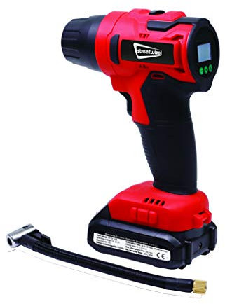 Streetwize 12V Cordless Digital Air Compressor, For Inflating Tyres on Cars, Motorcycles, Vans and Bicycles (SWAC22)