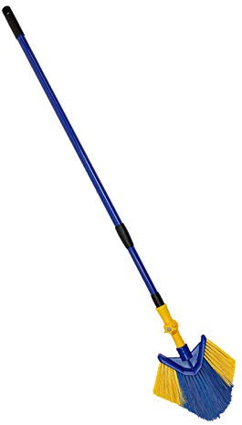 ohmtronixx Scopa angolare con manico telescopico, allungabile fino a 152 cm, girevole a 180 gradi, scopa da parete per pareti, angoli, ragnatele