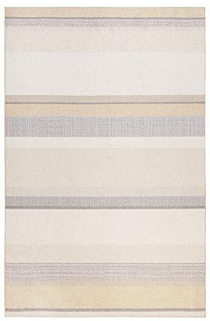 Esprit Home, Moderner Kurzflor Teppich - Läufer für Wohnzimmer, Flur, Schlafzimmer, Ben (130 x 190 cm, beige)