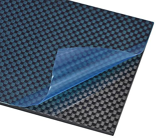 sourcing map Carbono Fibra Placa Panel Hojas 125mm x 75mm x 3mm Carbono Fibra Tablero (Llanura Brillante)