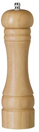 HENDI Pfeffermühle, Pfefferstreuer, mit Edelstahl-Mahlwerk, einstellbar, 57x(H)215mm, Holz hell