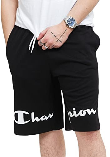 Champion Herren Legacy Authentic Pants Pro Jersey Split Logo Bermuda Shorts, Schwarz, S
